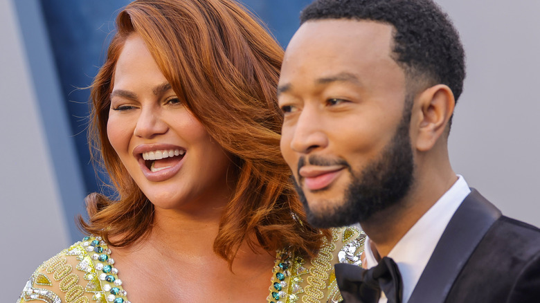 Chrissy Teigen and John Legend smiling