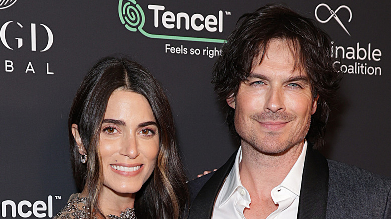 Nikki Reed and Ian Somerhalder smiling