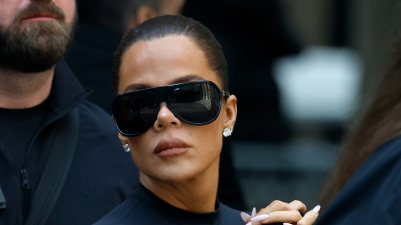 Reality star Khloe Kardashian looks on