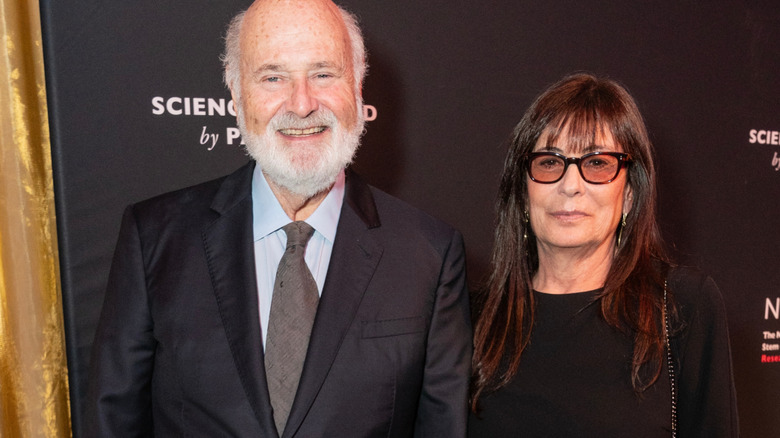 Rob and Michele Reiner posing together on the red carpet.