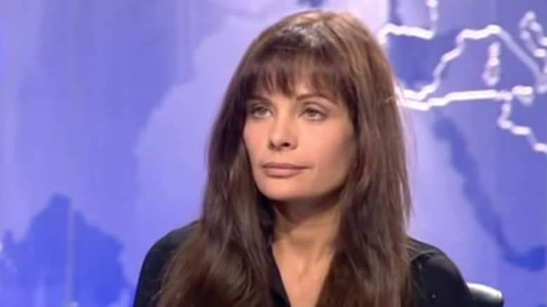 Marie Trintignant being interviewed