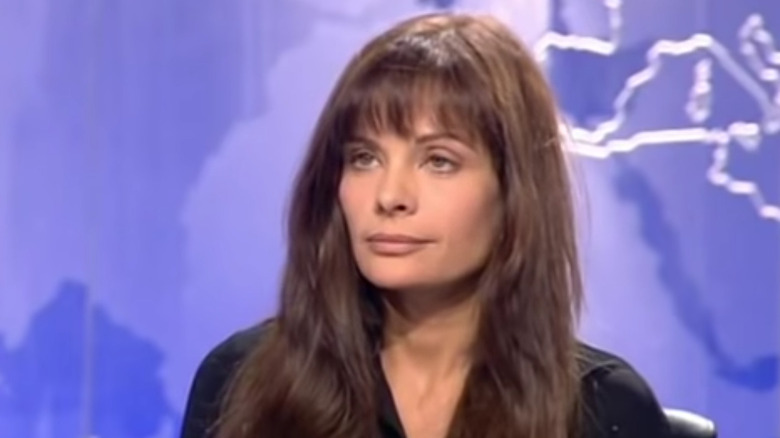 Marie Trintignant being interviewed