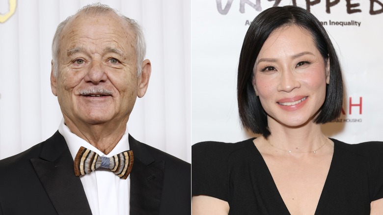Bill Murray smiling, Lucy Liu smiling