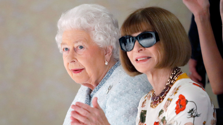 Queen Elizabeth II and Anna Wintour