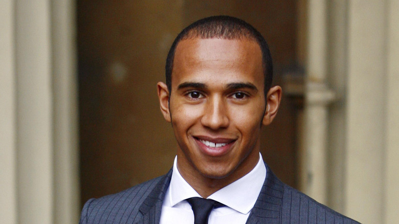 Lewis Hamilton smiling