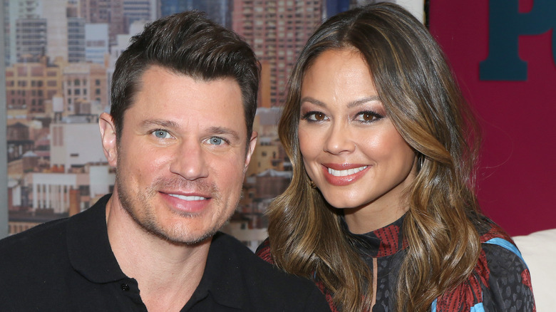 Nick and Vanessa Lachey smiling