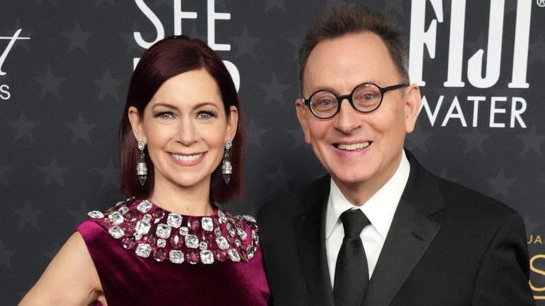 Michael Emerson and Carrie Preston smiling