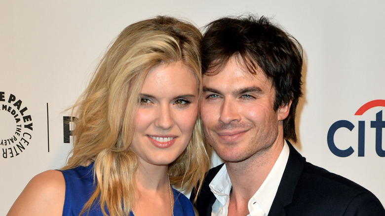 Ian Somerhalder and Maggie Grace smiling