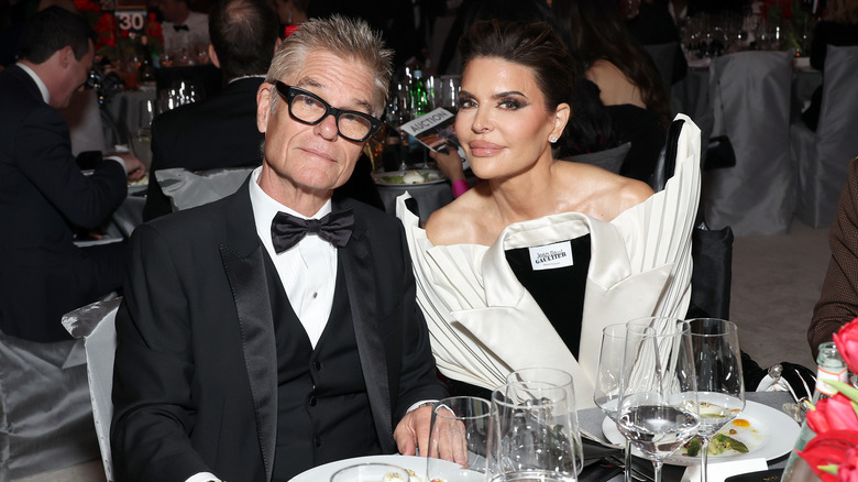 Harry Hamlin, Lisa Rinna at table