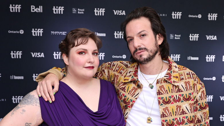 Lena Dunham and Luis Felber pose in 2022