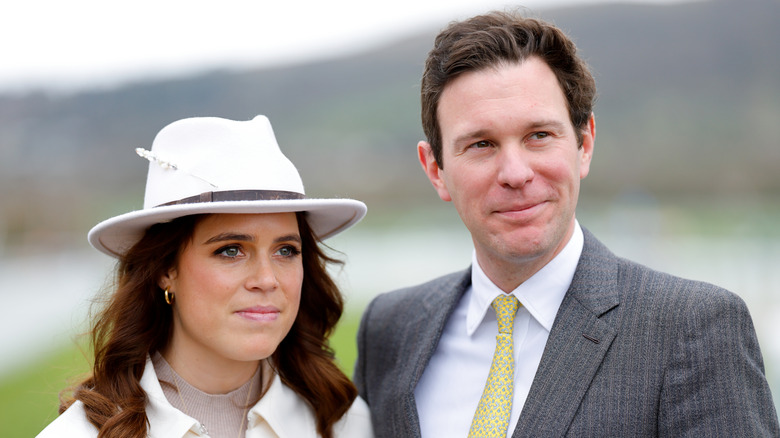 Princess Eugenie and Jack Brooksbank posing in 2024
