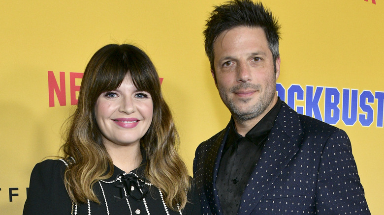 Casey Wilson and David Caspe smiling