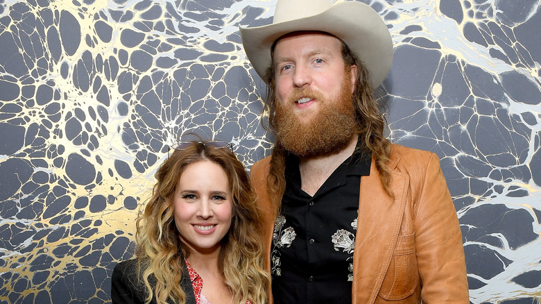 Lucie Silvas and John Osborne smiling