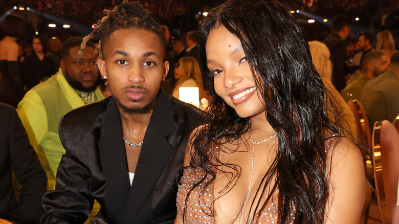 Halle Bailey and DDG posing