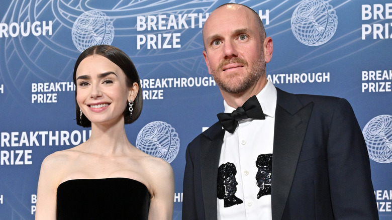 Lily Collins and Charlie McDowell attending the 11th Breakthrough Prize Ceremony at Barker Hangar