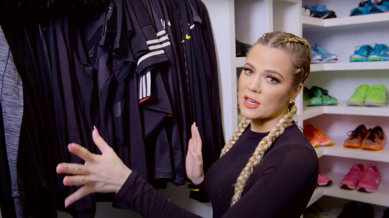 Khloe Kardashian in her closet