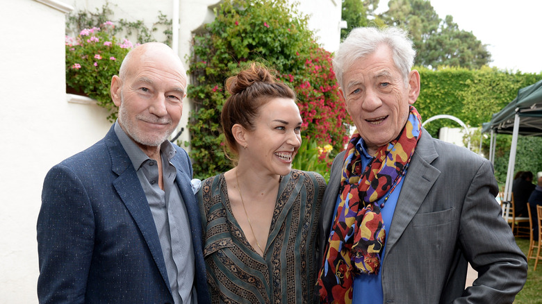 Patrick Stewart, Sunny Ozell and Ian McKellen at a 2015 event