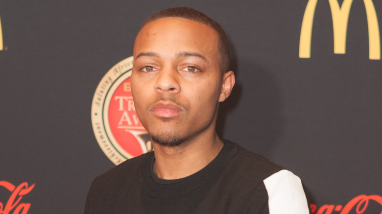 Bow Wow wearing a black shirt