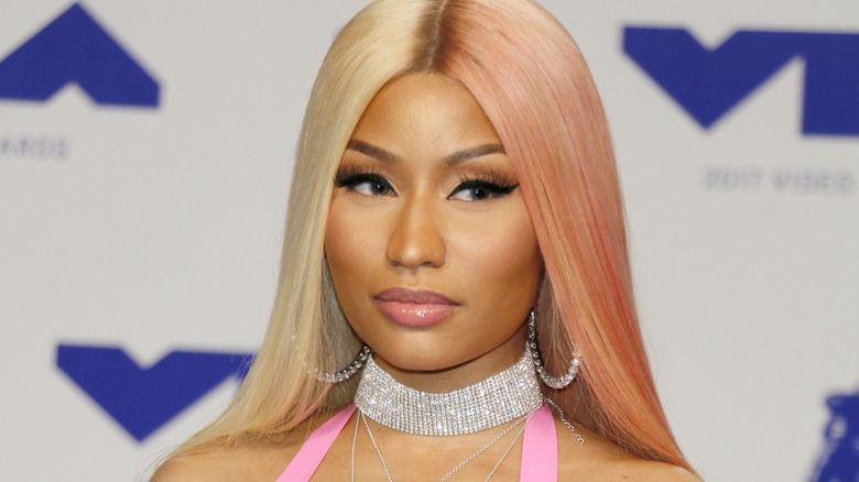Nicki Minaj looking to the side