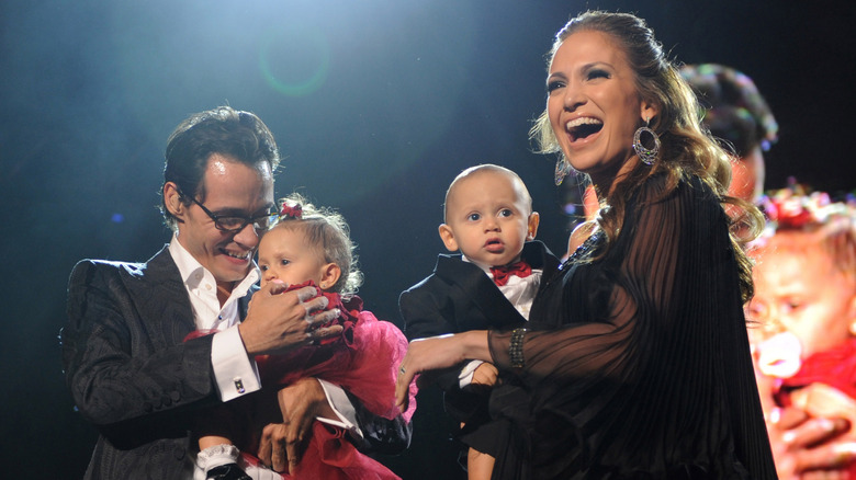 Marc Anthony with kids Emme and Max and J.Lo