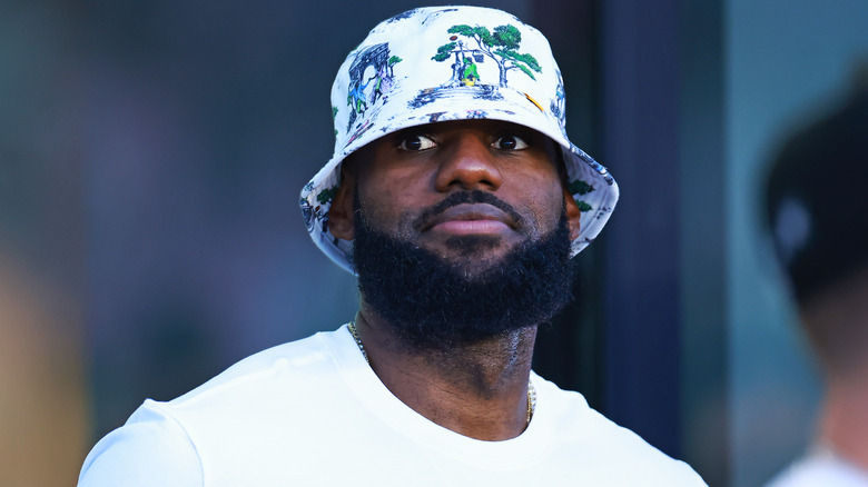 LeBron James wearing a bucket hat