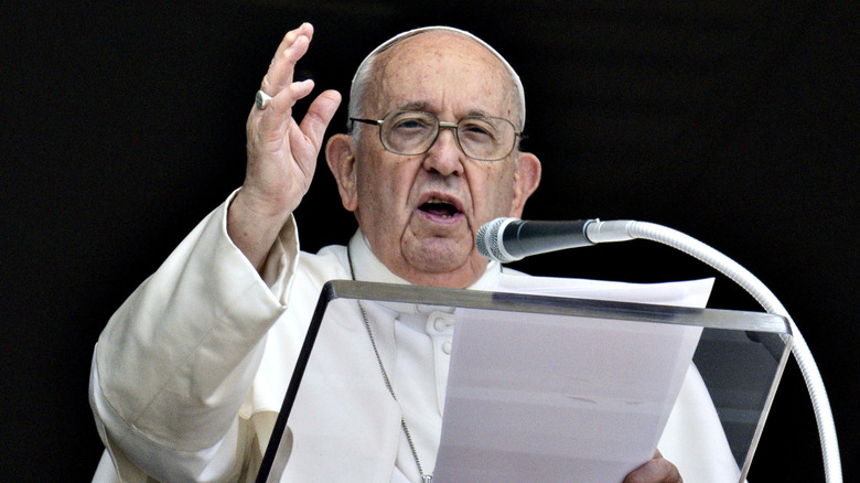 Pope Francis delivering blessings in Vatican City in 2023