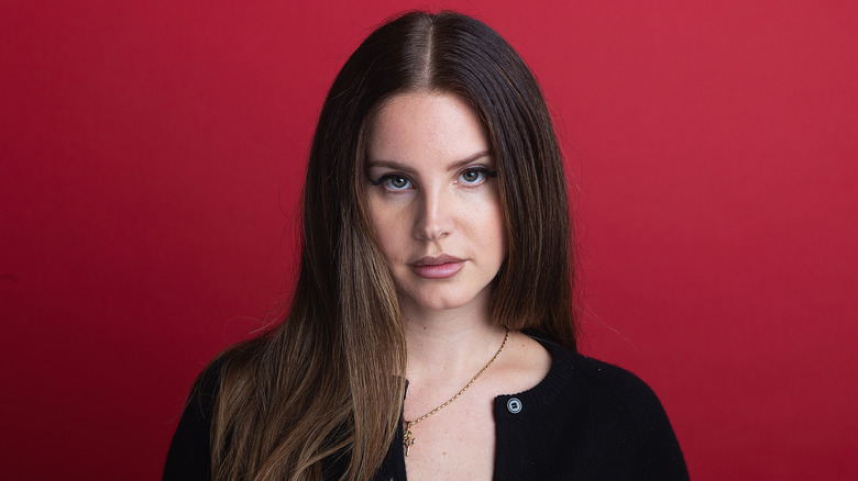 Lana Del Rey with intense expression