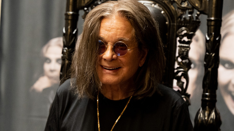 Ozzy Osbourne smiling in Long Beach in 2022