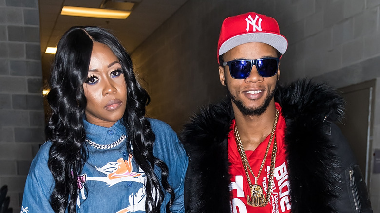 Rapper Papoose and Remy Ma posing