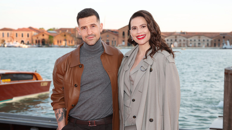 Ned Wolfgang Kelly and Hayley Atwell attend the Tod's "The Art Of Craftmanship" Photocall in 2024