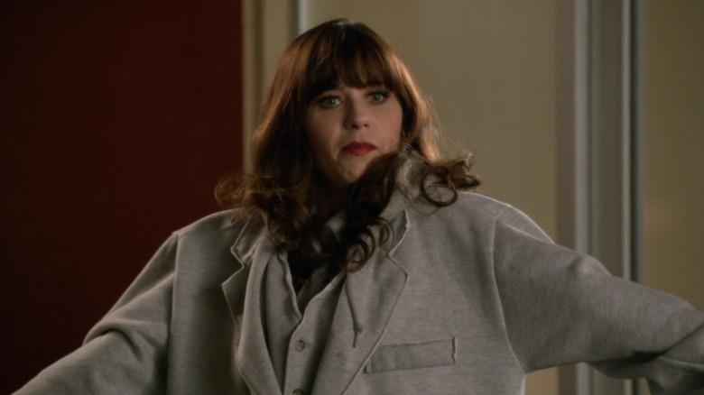 Zooey Deschanel's Jess models the 'swuit' on New Girl