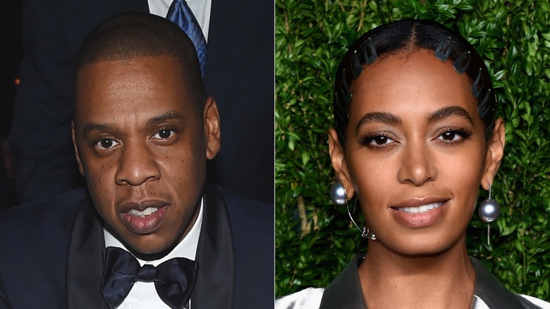 Jay-Z and Solange smiling