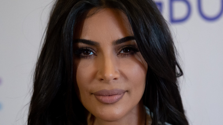 Kim Kardashian smiling