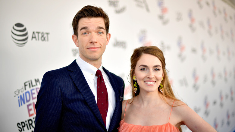 John Mulaney and Anna Marie Tendler both smiling