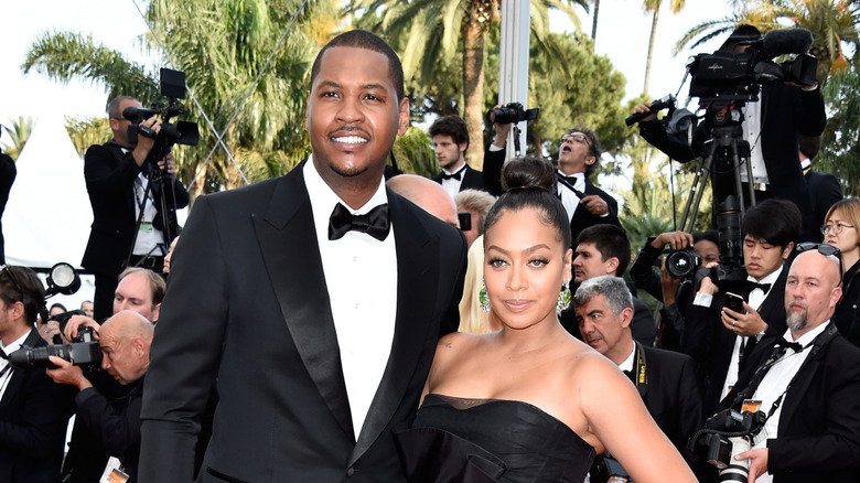 La La and Carmelo Anthony posing together