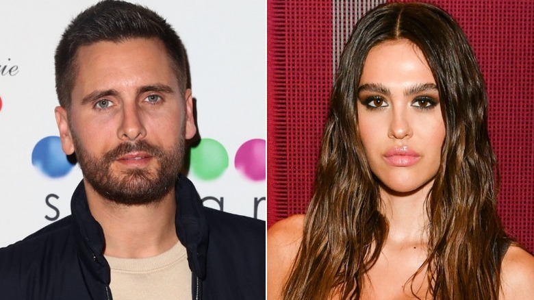 Scott Disick and Amelia Hamlin both looking at camera