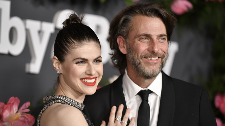 Alexandra Daddario and Andrew Form smiling