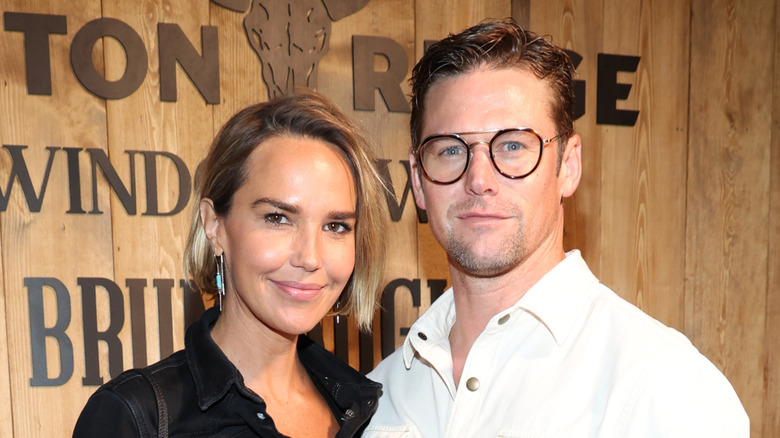 Arielle Kebbel and Zach Roerig posing