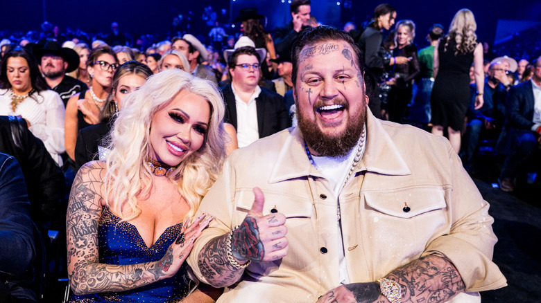 Bunnie Xo and Jelly Roll smiling