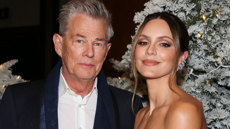 Katharine McPhee and David Foster smiling