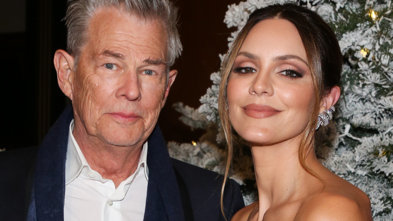 Katharine McPhee and David Foster smiling