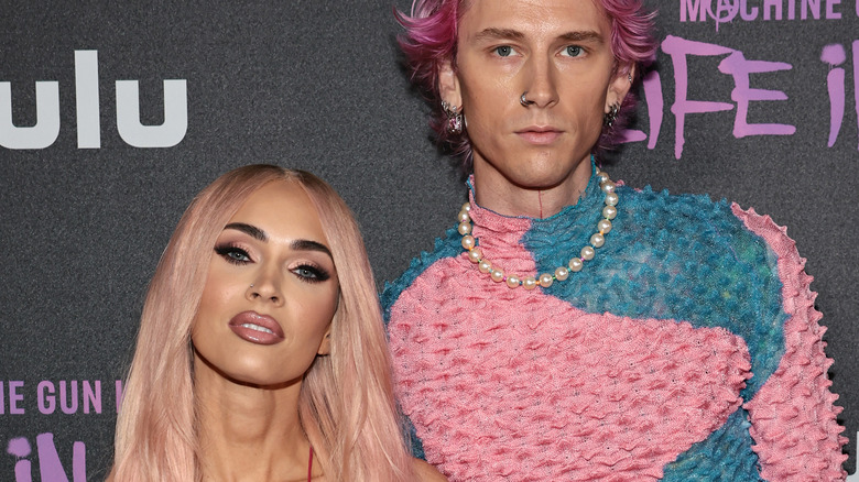 Machine Gun Kelly and Megan Fox both wearing pink