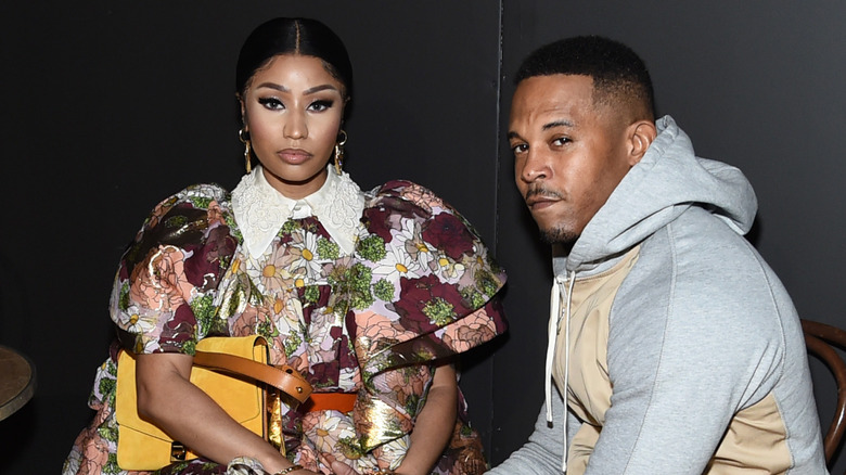 Nicki Minaj and Kenneth Petty looking serious