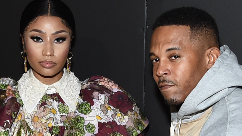 Nicki Minaj and Kenneth Petty looking serious