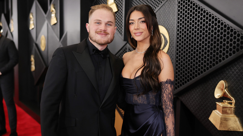 Zach Bryan and Brianna Chickenfry LaPaglia at the Grammy Awards