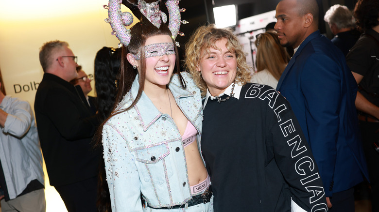 JoJo Siwa and Kath Ebbs smiling