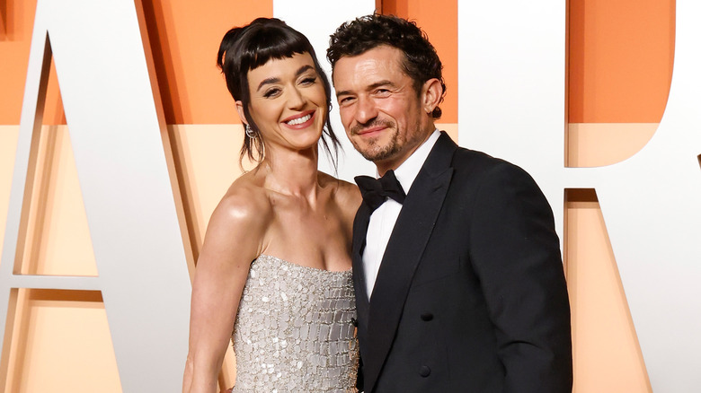 Katy Perry and Orlando Bloom smiling