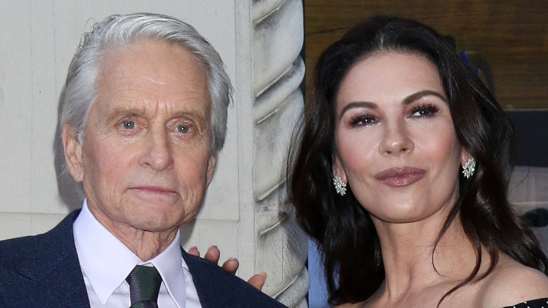 Michael Douglas and Catherine Zeta-Jones posing