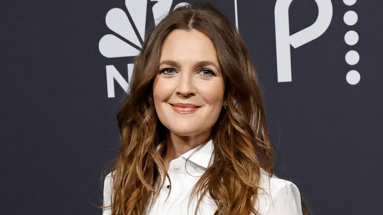 Drew Barrymore poses in February 2025