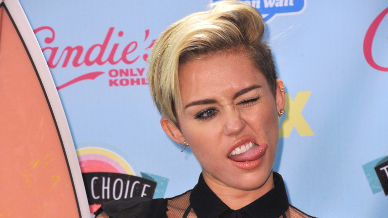 Miley Cyrus making a silly face